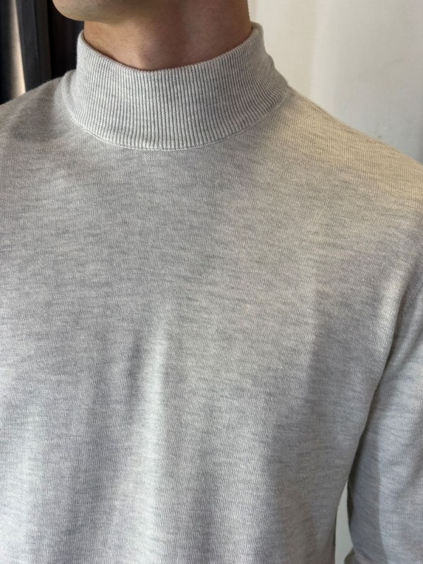 Классический мужской гольф с воротником-стойкой turtleneck sweater  - Изображение 4