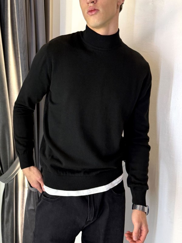 Классический мужской гольф с воротником-стойкой turtleneck sweater  - Изображение 8
