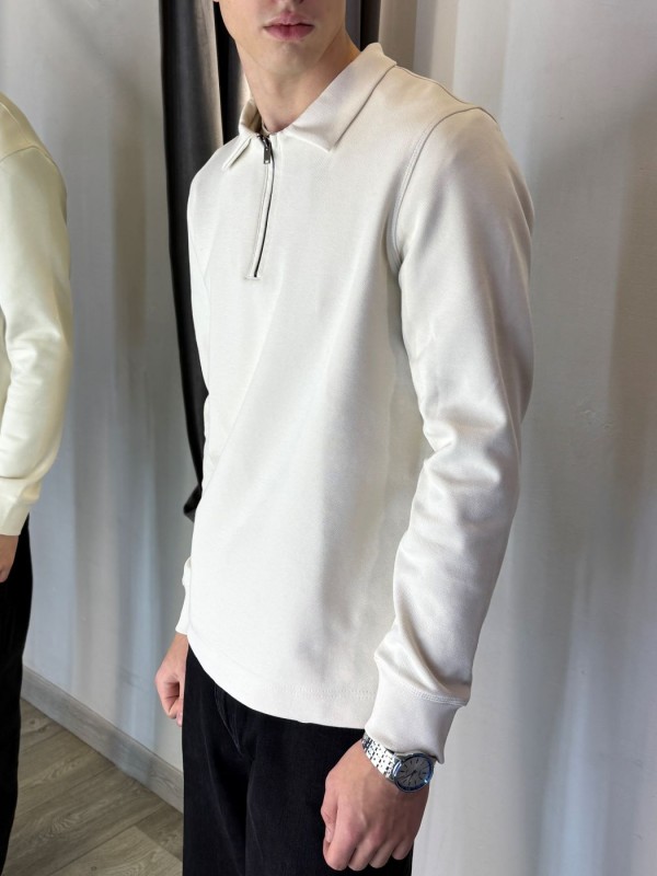 Базовая мужская рубашка поло на молнии modern basic polo  - Изображение 4
