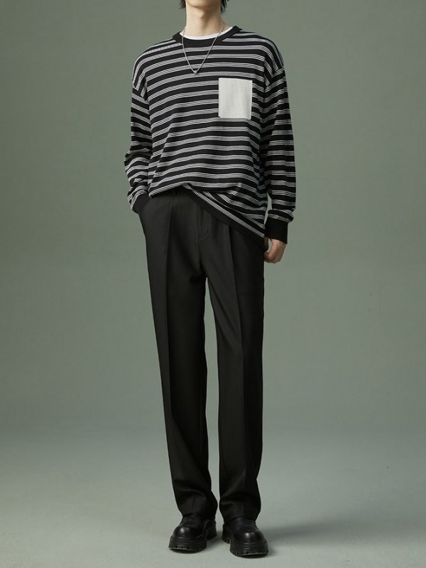 Джемпер смугастий з декоративною кишенею striped trend  -  Зображення 1