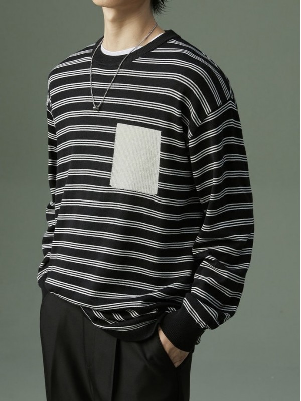 Джемпер смугастий з декоративною кишенею striped trend  -  Зображення 2