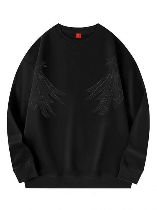 Мужской свитшот с дизайнерским вышитым принтом dark wing 