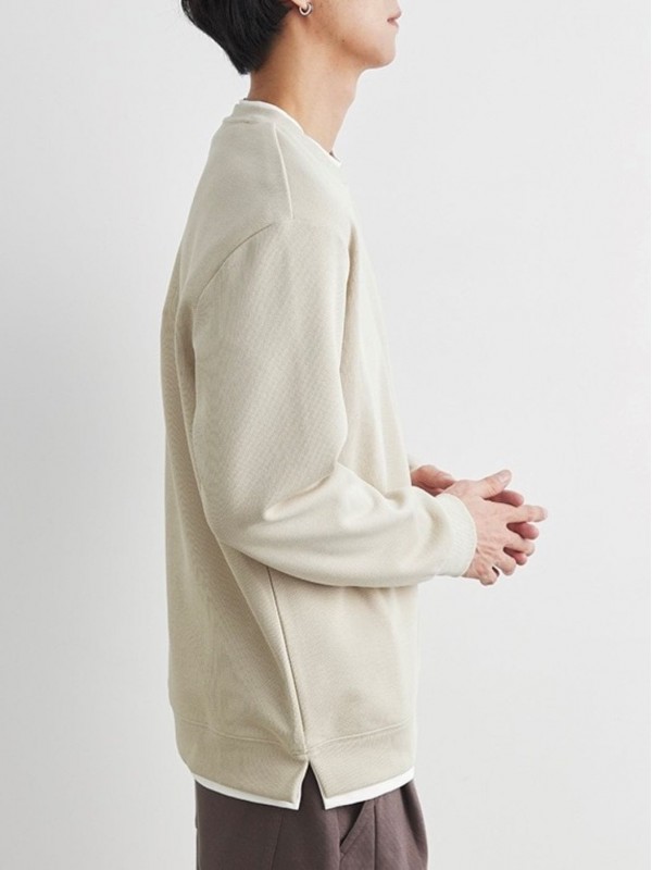 Мужской свитшот из фактурной ткани и многослойным эффектом minimal textured  - Изображение 3