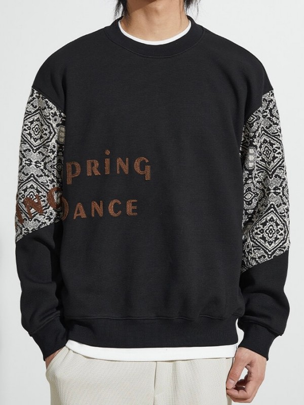 Свитшот с вышитым принтом Spring Dance и декором на рукавах  - Изображение 3