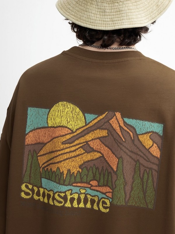 Футболка оверсайз з принтом Sunshine   -  Зображення 4