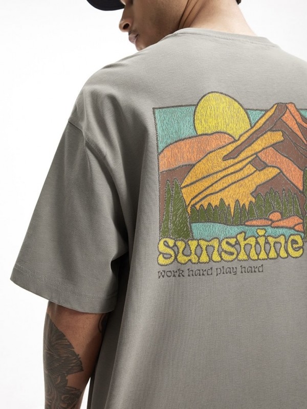 Футболка оверсайз з принтом Sunshine   -  Зображення 8