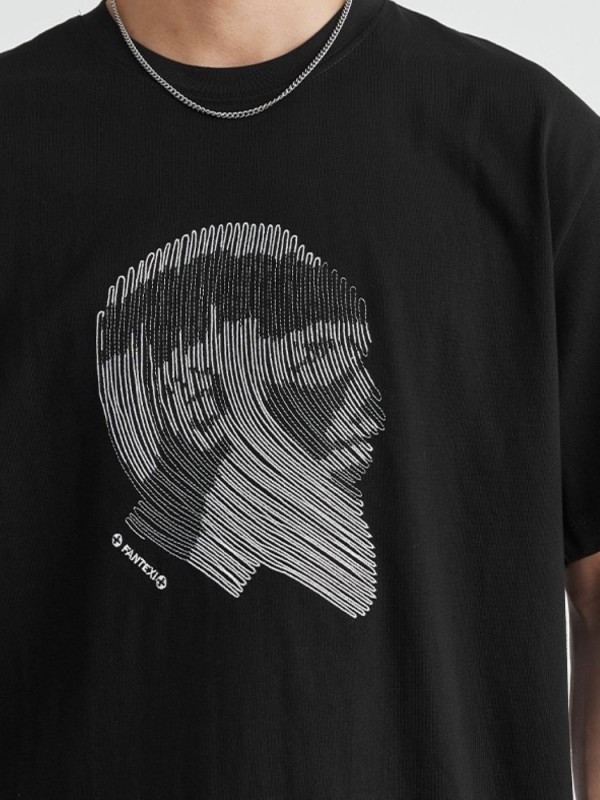 Футболка с вышитым дизайном прямого кроя linear silhouette  - Изображение 1