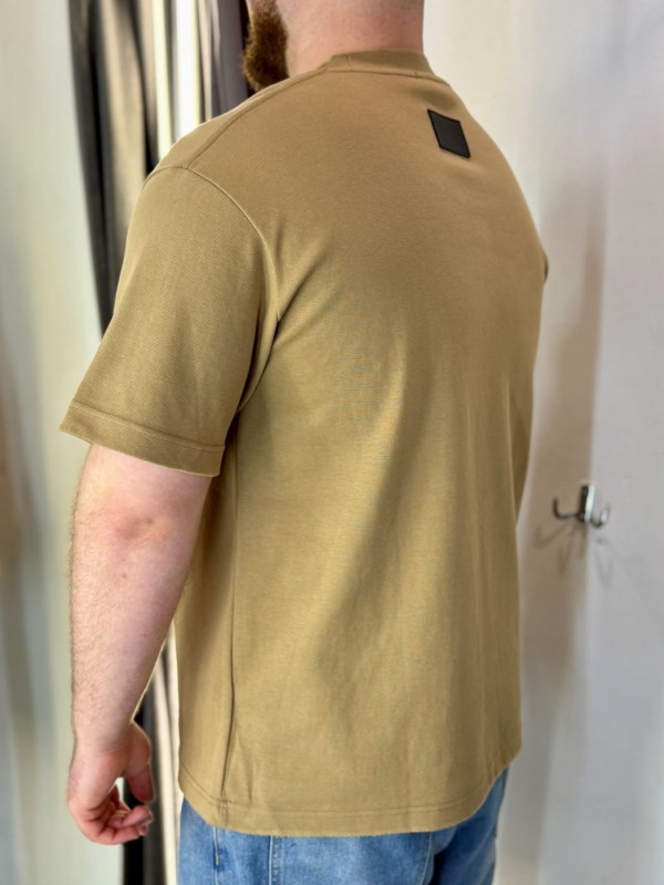 Стильная мужская футболка оверсайз в трендовом цвете beige mode  - Изображение 2
