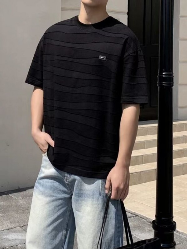 Оверсайз футболка з фактурними смугами minimal stripe  -  Зображення 4