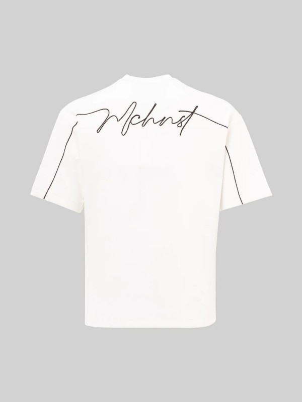 Чоловіча оверсайз футболка з декоративною вишивкою minimal signature  -  Зображення 1