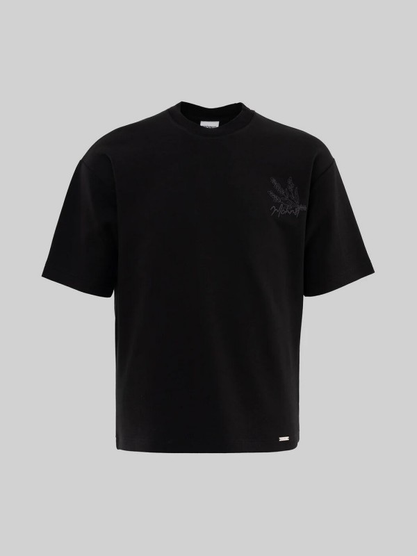 Чоловіча оверсайз футболка з декоративною вишивкою minimal signature  -  Зображення 4