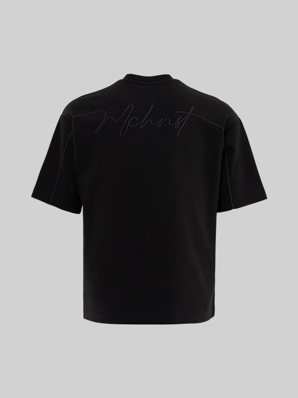 Чоловіча оверсайз футболка з декоративною вишивкою minimal signature  -  Зображення 5