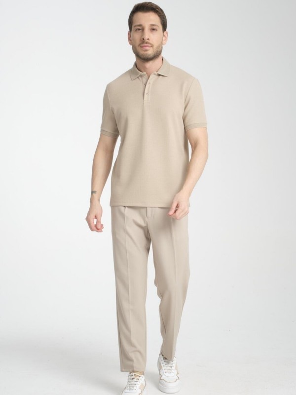 Чоловіче поло з фактурною в’язкою soft knit  -  Зображення 3