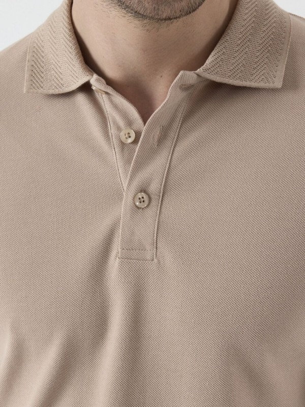 Чоловіче поло з фактурною в’язкою soft knit  -  Зображення 6