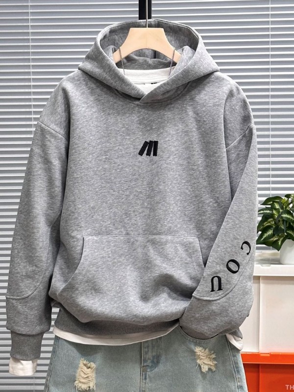 Мужская толстовка с капюшоном и вышитым принтом на рукаве embroidery courage  - Изображение 2