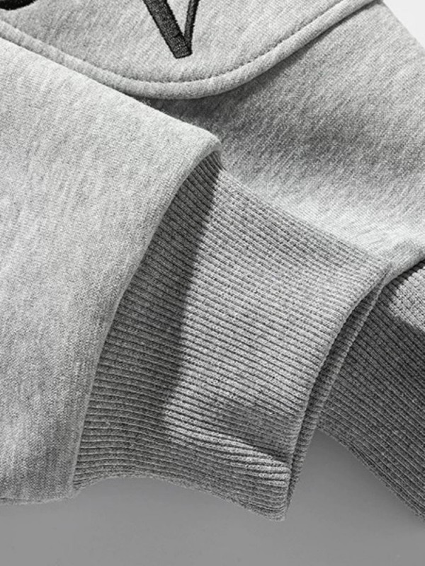 Мужская толстовка с капюшоном и вышитым принтом на рукаве embroidery courage  - Изображение 7