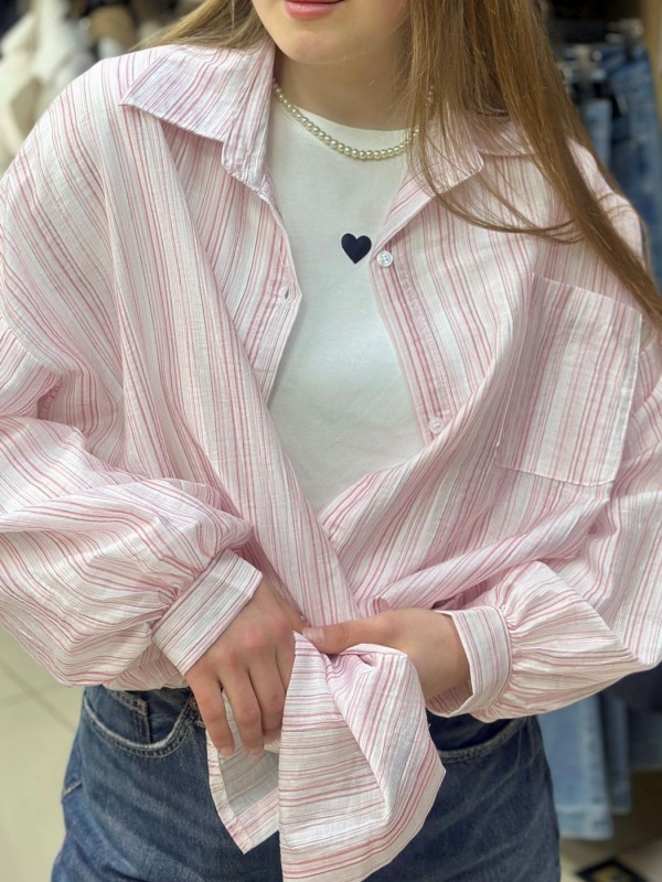Невагома смугаста сорочка вільного крою striped style