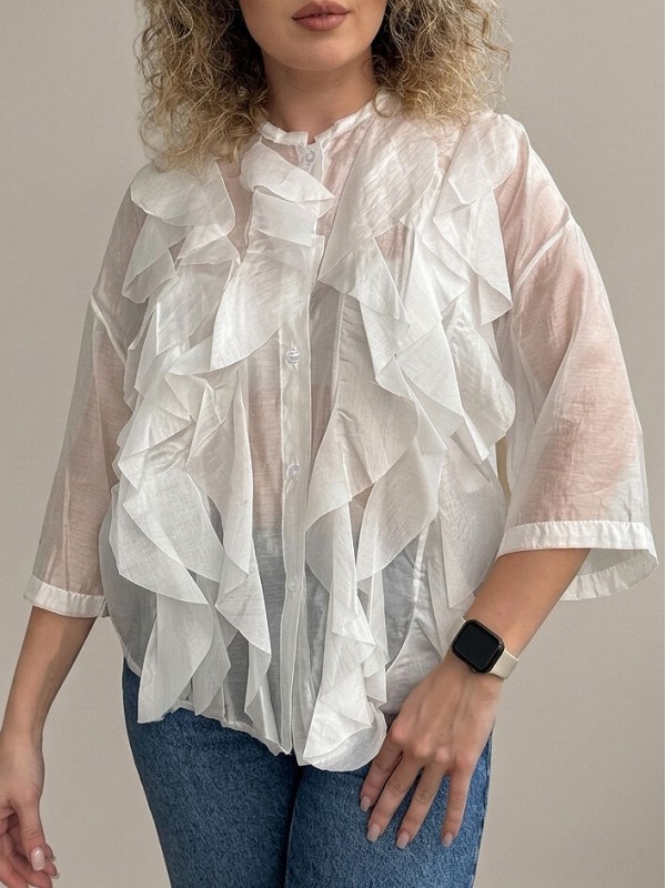 Легкая блуза с рюшами ruffled blouse  - Изображение 1