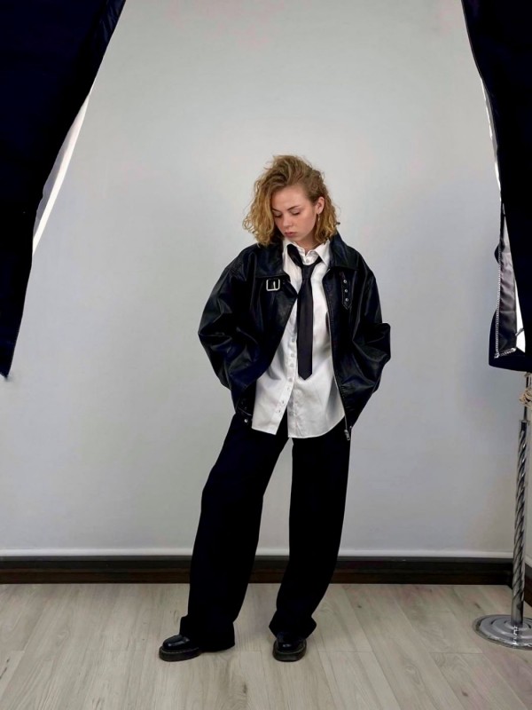  Куртка OVERSIZE из искусственной кожи 