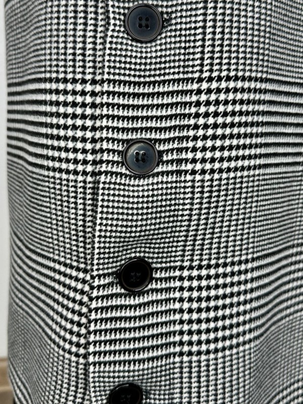 Довге картате пальто з накладними кишенями long plaid coat  -  Зображення 2