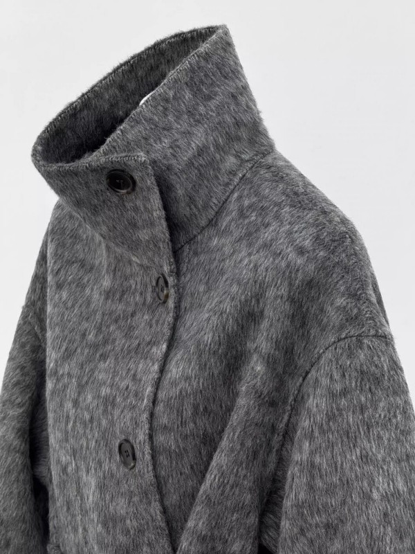 Роскошное пальто с воротником-стойкой premium wool coat  - Изображение 1