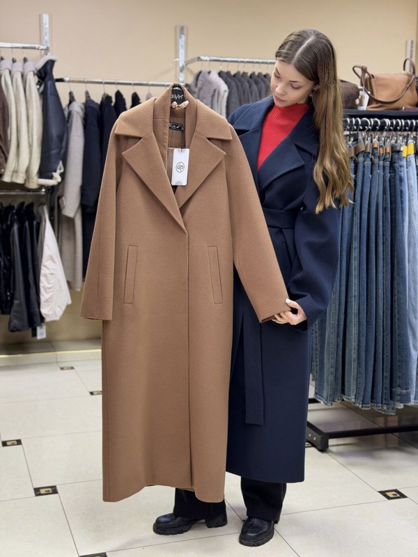 Длинное классическое пальто long cashmere coat  - Изображение 1