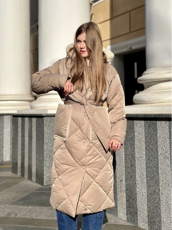 Пальто EVACANA 3303M бежевого цвета - Изображение 4