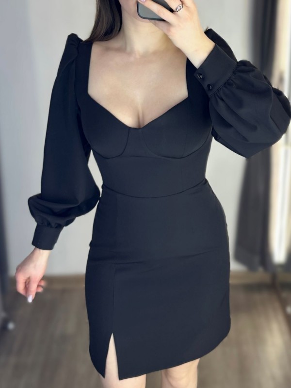 Коктейльное короткое платье с декольте little black dress  - Изображение 2