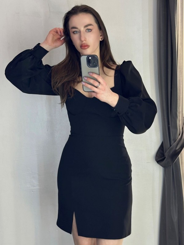 Коктейльное короткое платье с декольте little black dress  - Изображение 3