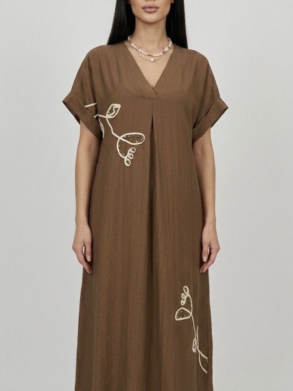 Длинное летнее платье comfy brown dress