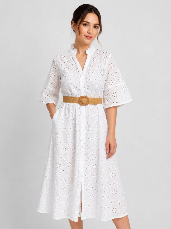 Летнее платье из прошвы elegant cotton dress