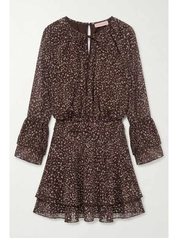 Шифоновое короткое платье brown mini dress  - Изображение 1