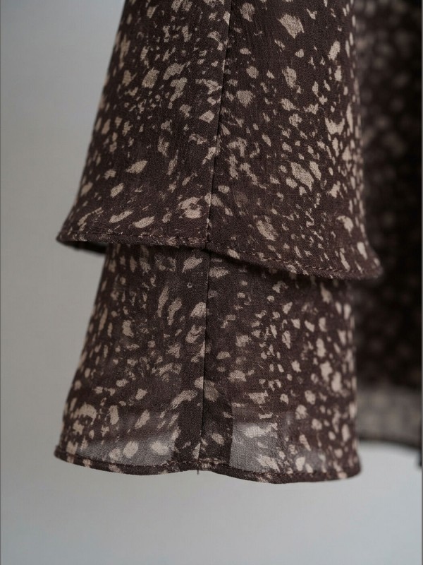 Шифоновое короткое платье brown mini dress  - Изображение 3