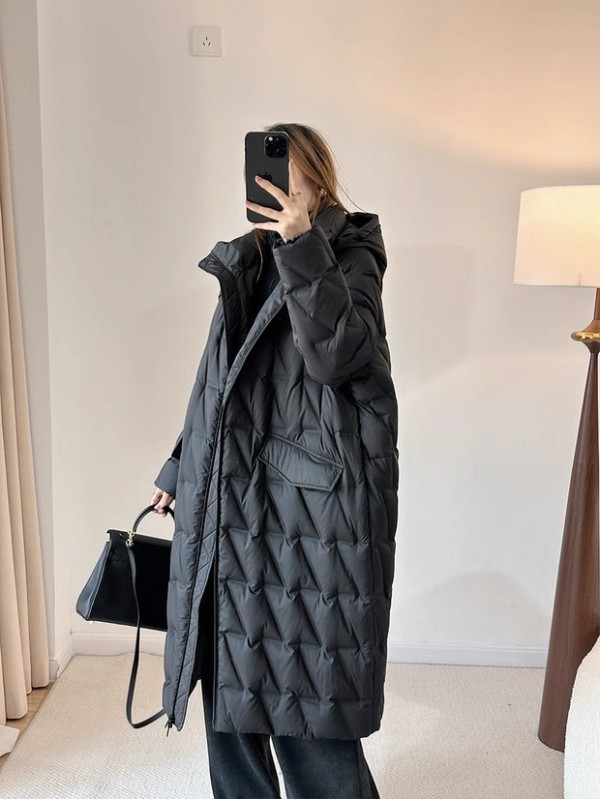 Стёганый удлиненный пуховик OVERSIZE  - Изображение 4