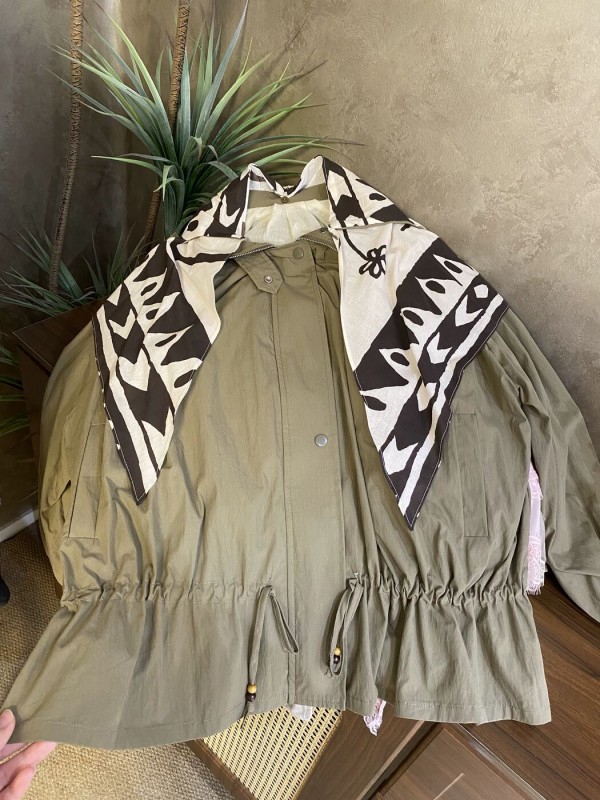 Легка бавовняна куртка з хустинкою trendy cotton jacket   -  Зображення 1