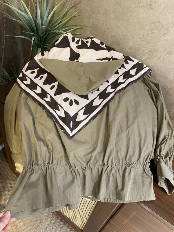 Легка бавовняна куртка з хустинкою trendy cotton jacket   -  Зображення 2