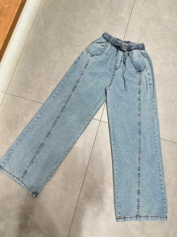 Блакитні широкі джинси blue wide-leg jeans  -  Зображення 1