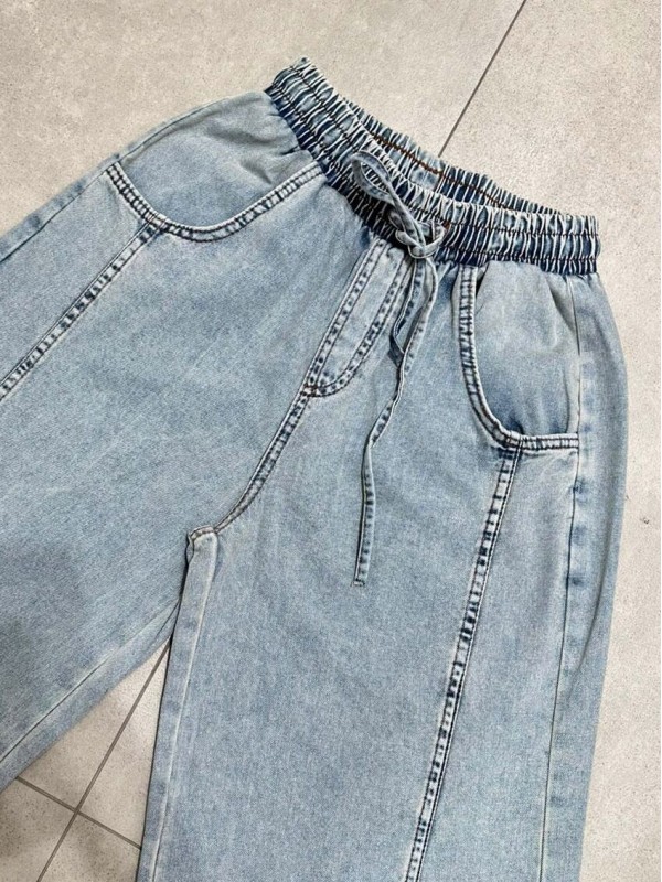 Блакитні широкі джинси blue wide-leg jeans  -  Зображення 2