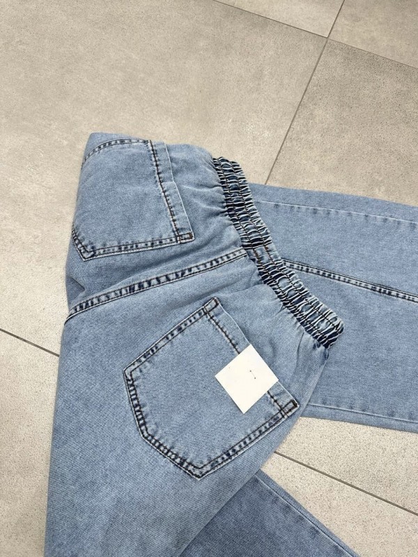Блакитні широкі джинси blue wide-leg jeans  -  Зображення 3
