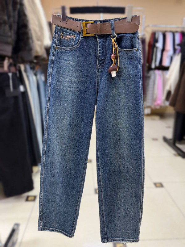 Стильні джинси з коричневим ременем stylish jeans  -  Зображення 2