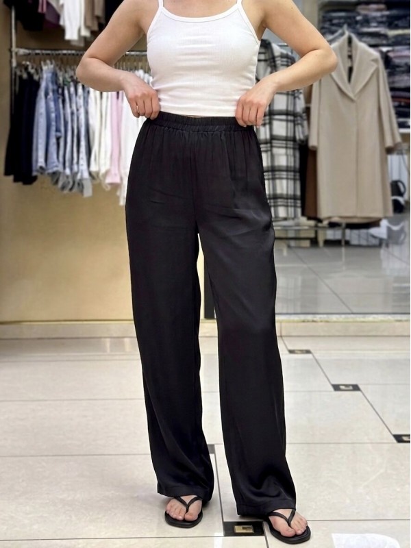 Легкі атласні штани black silk-like pants
