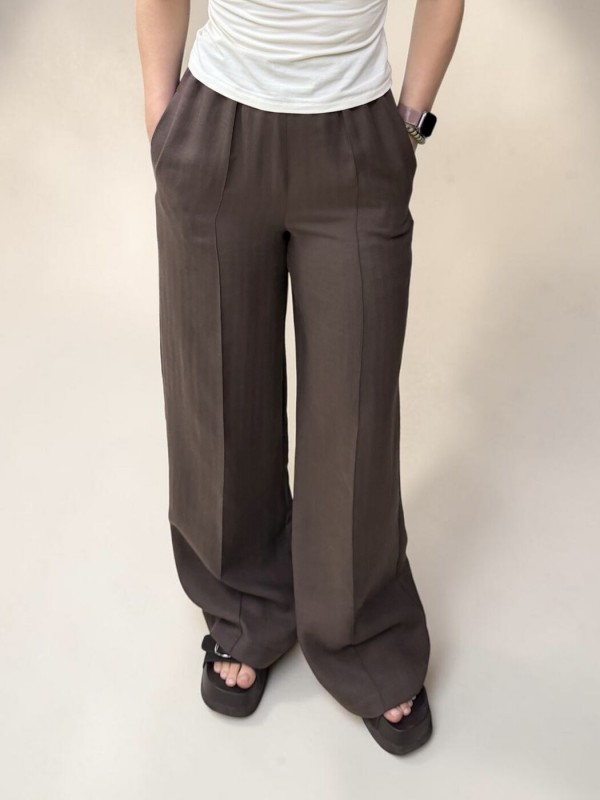 Легкі штани з льону wide-leg linen pants  -  Зображення 4
