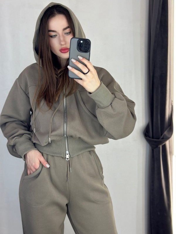 Костюм с укороченной кофтой и джоггерами basic suit  - Изображение 1