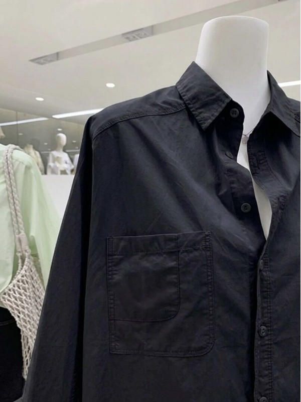 Сорочка з бавовни вільного крою basic shirt  -  Зображення 1