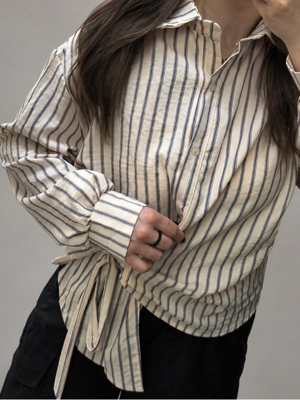 Рубашка в синюю полоску striped shirt  - Изображение 3