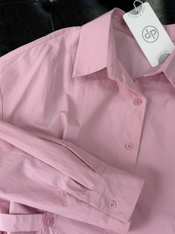 Рожева сорочка з акцентом на талії pink shirt  -  Зображення 1