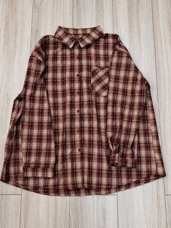 Бавовняна сорочка у клітинку oversized plaid shirt