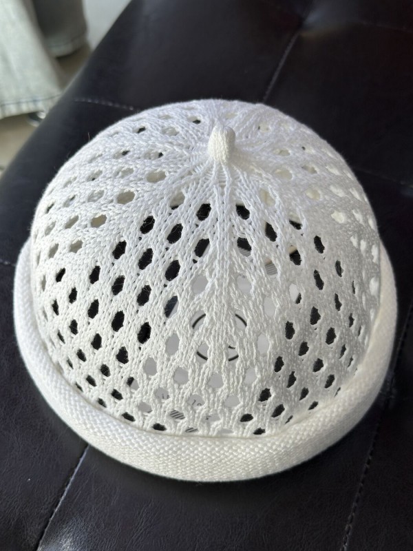 Женская вязаная ажурная шапка summer knitted hat 