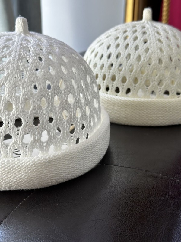 Женская вязаная ажурная шапка summer knitted hat   - Изображение 3