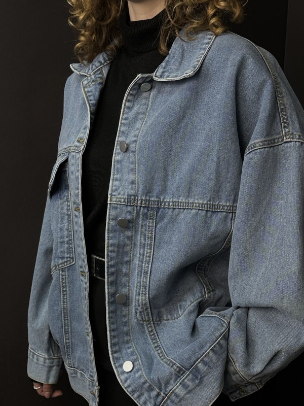 Джинсова куртка оверсайз stylish denim jacket  -  Зображення 1